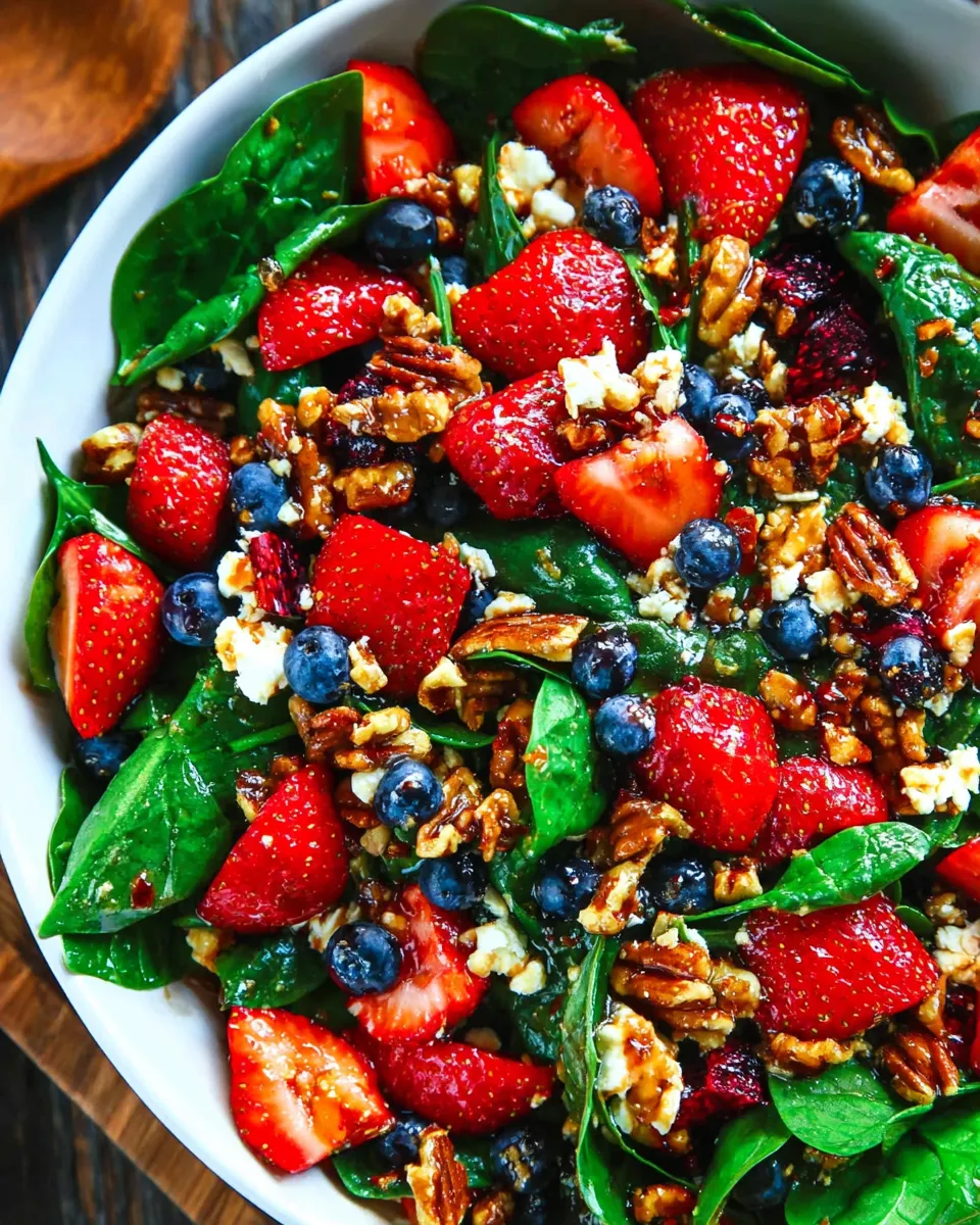 Fresh Strawberry Spinach Salad: Perfect Balance of Sweet & Tangy